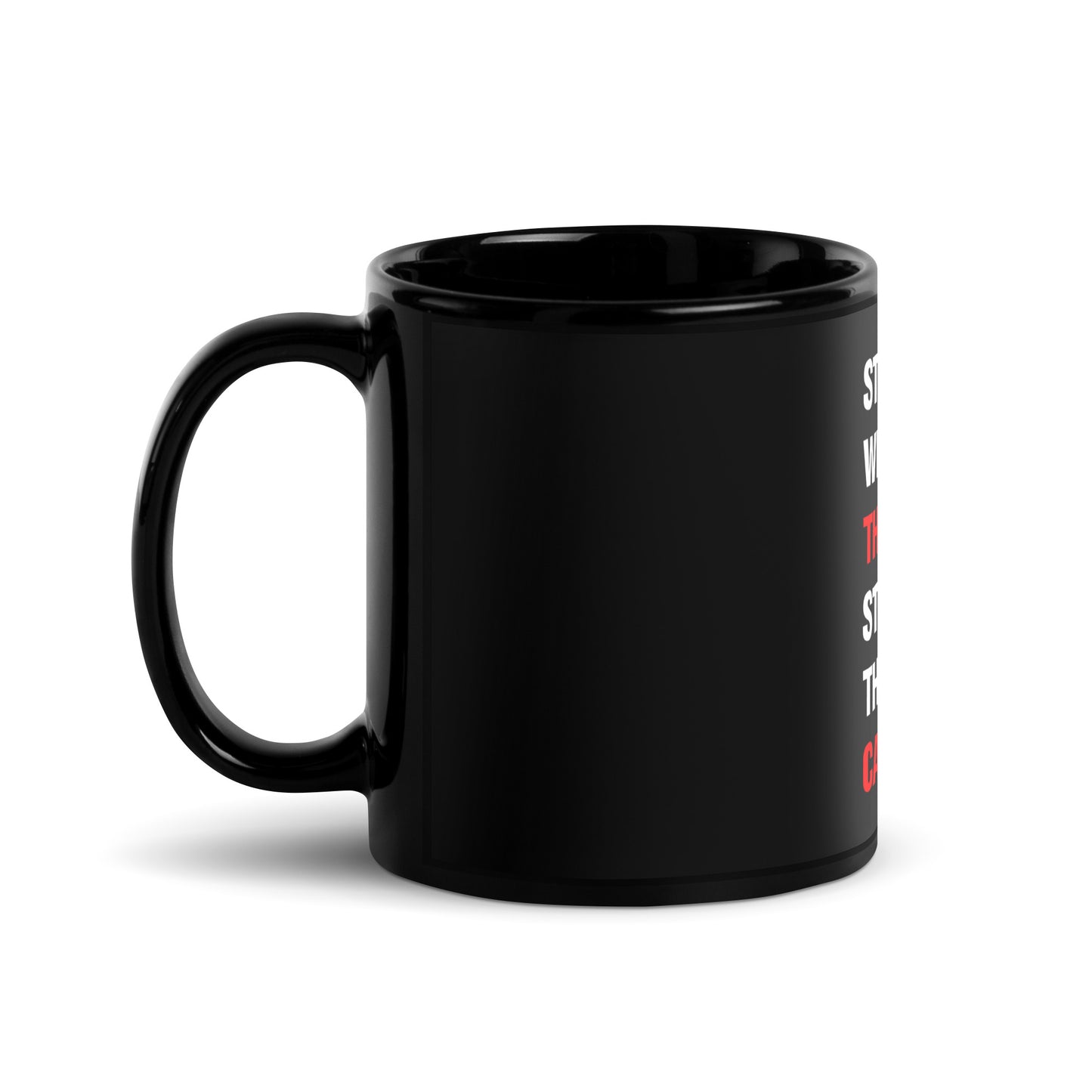 "Stop Caring" Black Glossy Mug